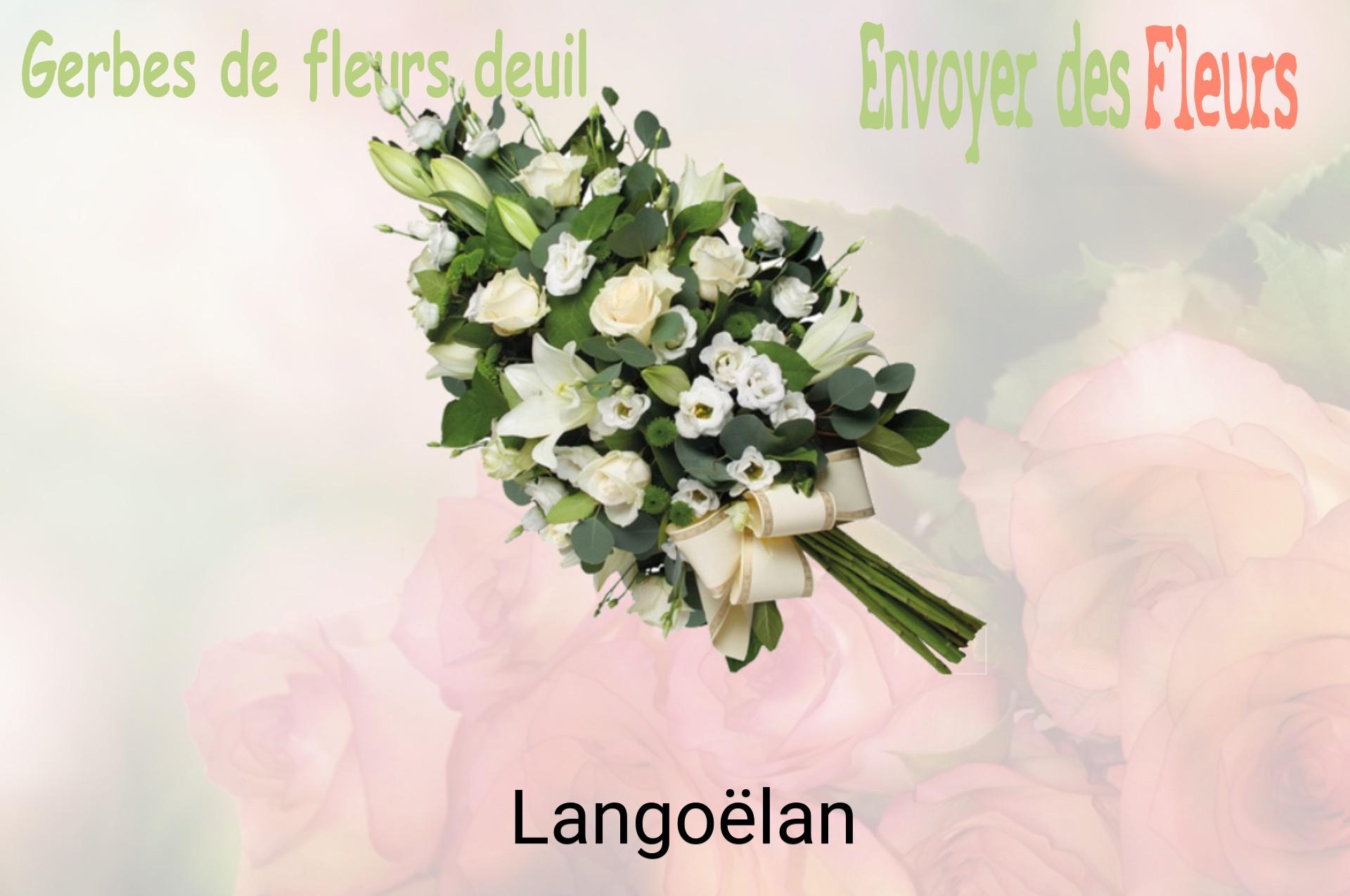 Gerbe de fleurs de deuil livrée à Langoëlan